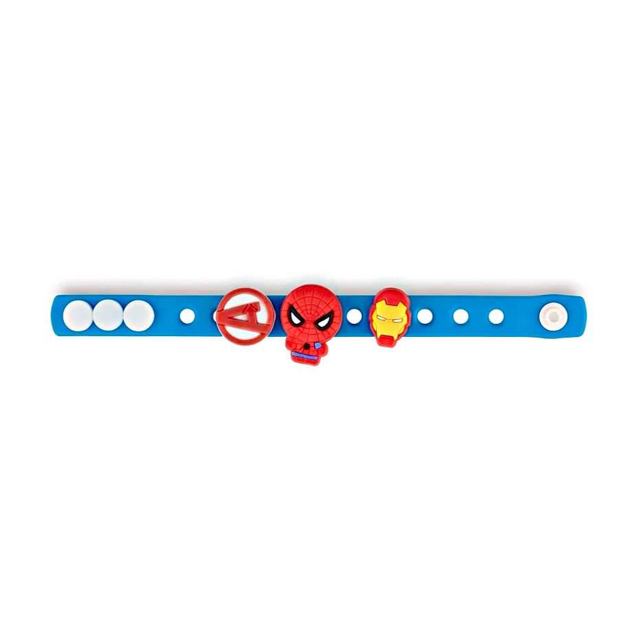 Superhero Silicone Bracelet for Kids | Adjustable Cartoon Wristband | Soft Rubber Band {Random Design} - 20819
