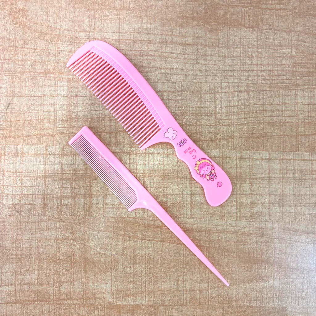 3012-2 Mix-Design Cute Graphic Printed Hair Comb Set of 2