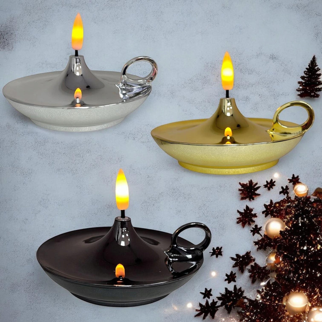 Flameless Candle with Handle Flickering Long-Lasting Safe Light for Home and Festival Decor - 20308