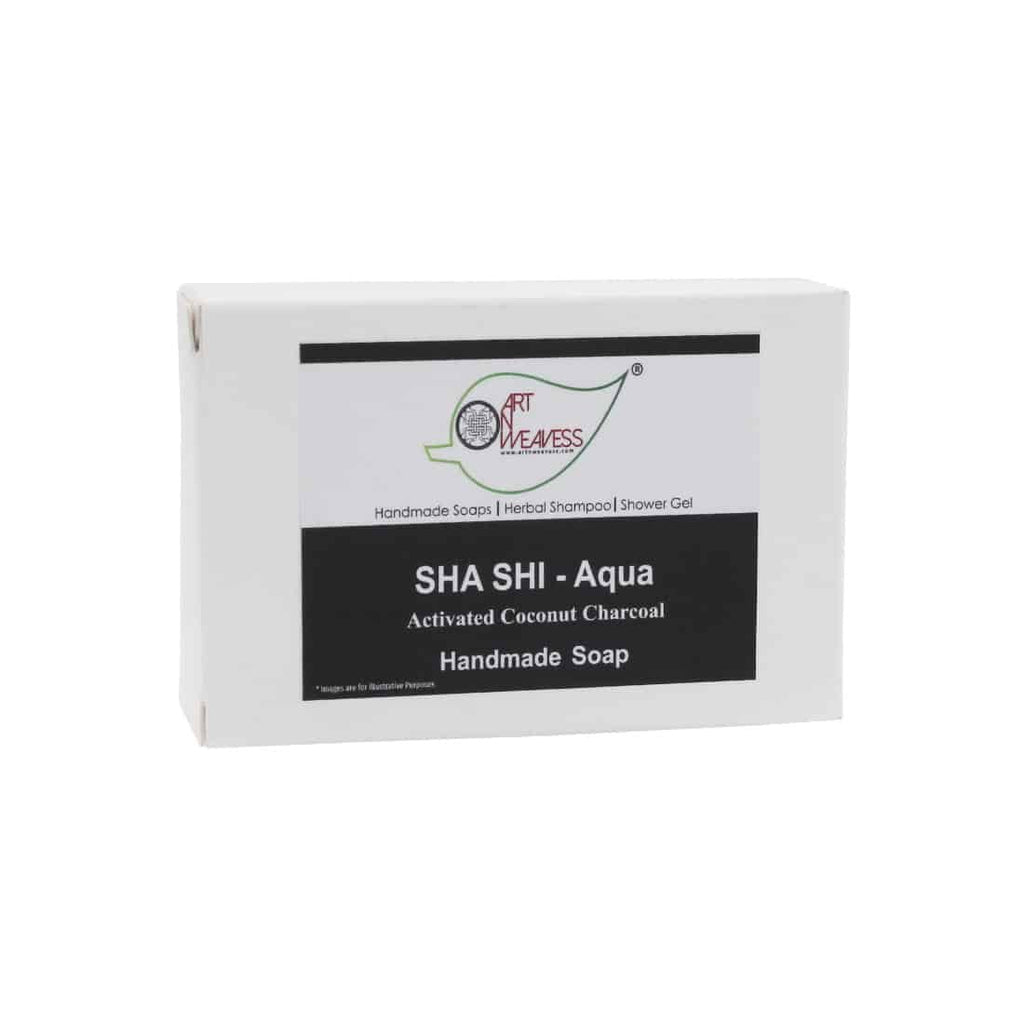 SHA SHI Activated Coconut Charcoal AQUA Handmade Soap NT - Pack of 2