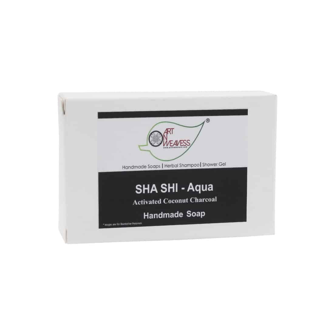 SHA SHI Activated Coconut Charcoal AQUA Handmade Soap NT - Pack of 2