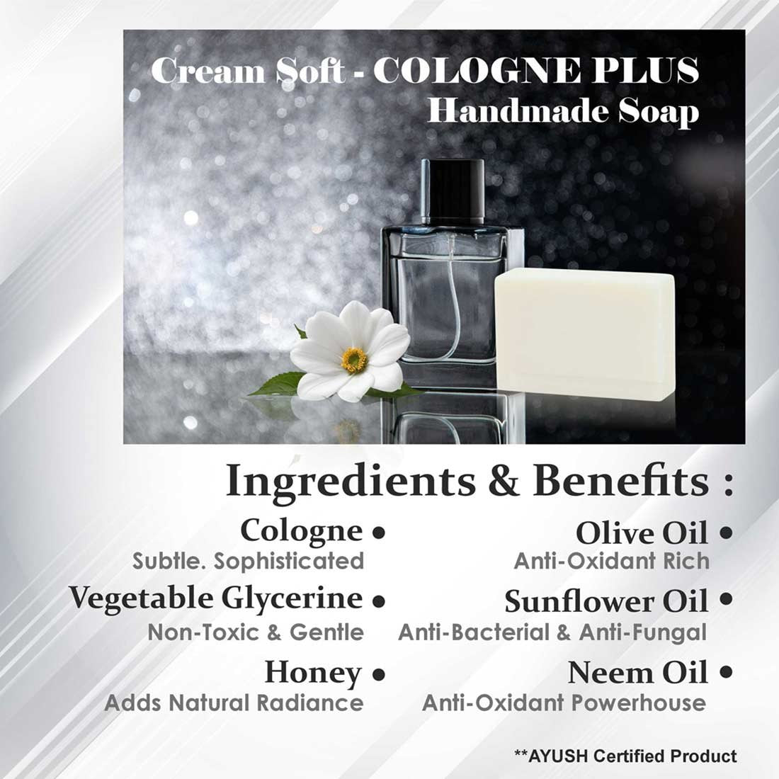 Cream Soft COLOGNE Plus Handmade Soap NT – Economy Pack 3