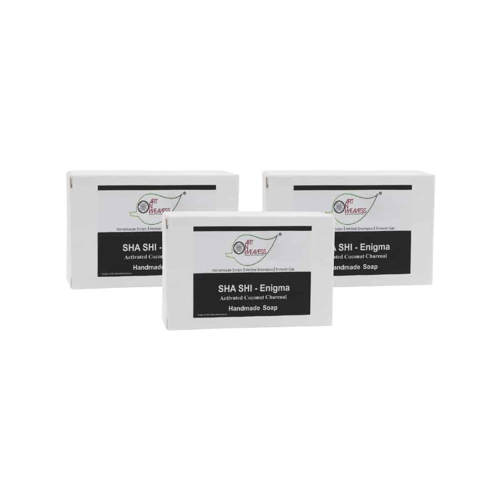 SHA SHI Activated Coconut Charcoal ENIGMA Handmade Soap NT – Economy Pack 3