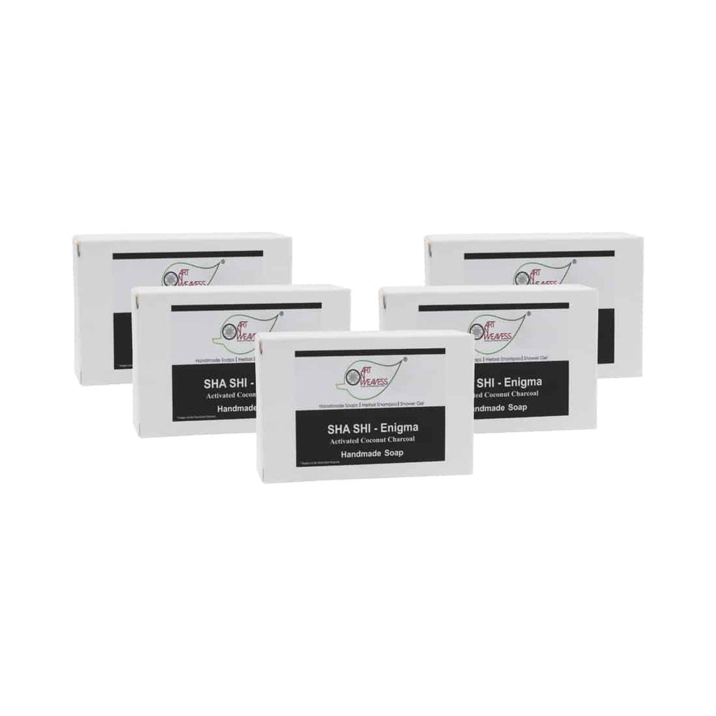 SHA SHI Activated Coconut Charcoal ENIGMA Handmade Soap NT – Economy Pack 5