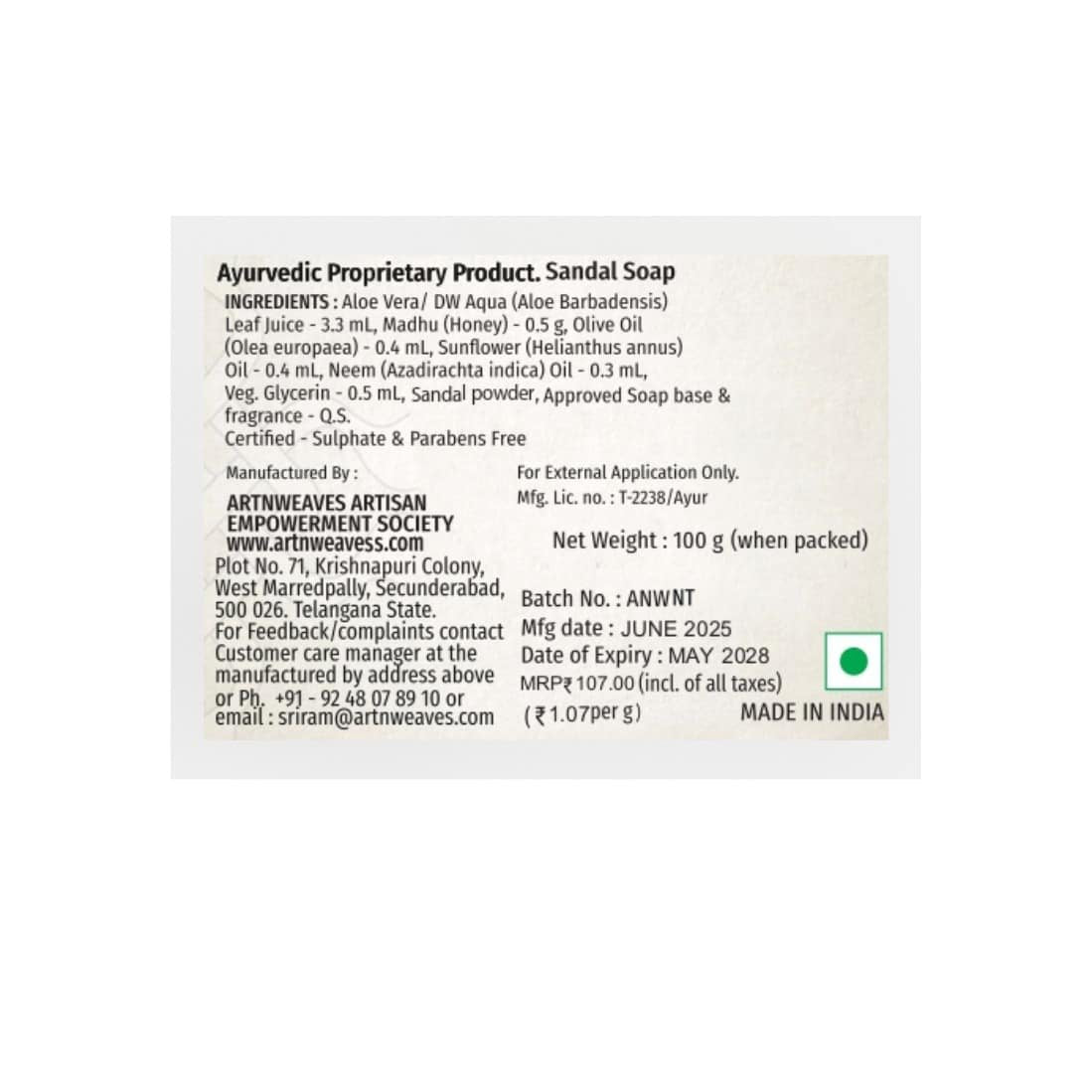 Sandal Handmade Soap NT – Economy Pack 3