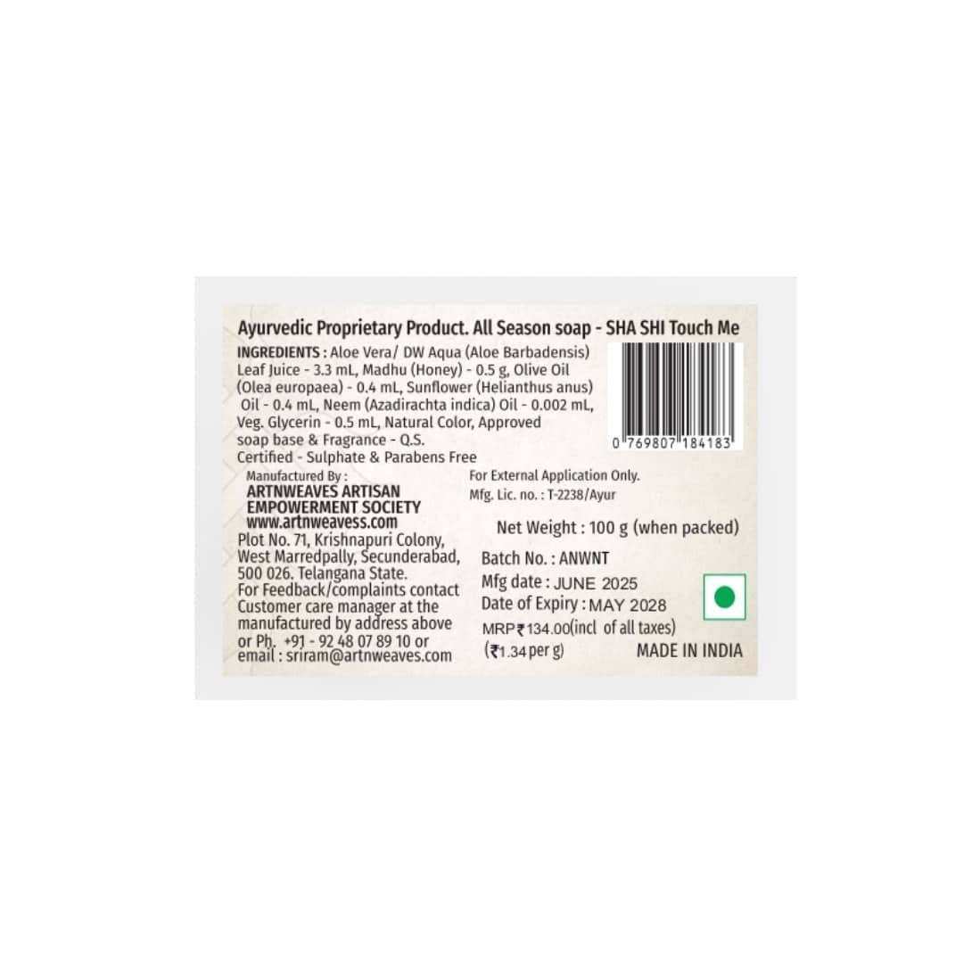 SHA SHI Touchme Handmade Soap NT – Economy Pack 5