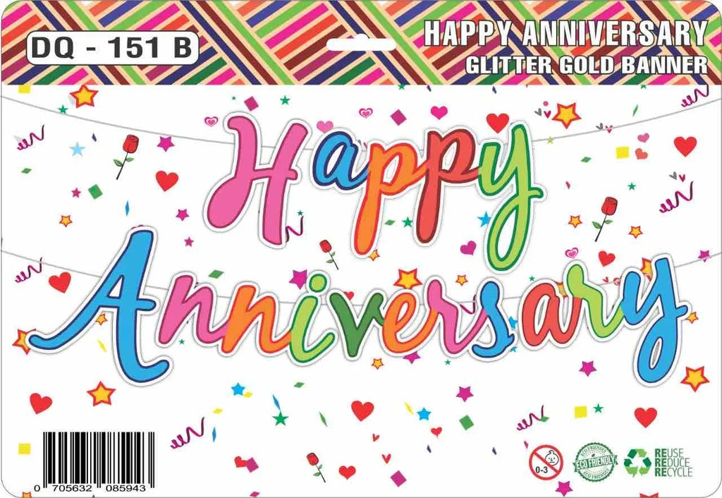(6 pcs) Happy Anniversary Glitter Multi Banner - 8040