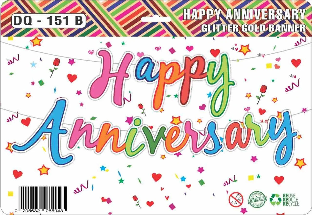(6 pcs) Happy Anniversary Glitter Multi Banner - 8040
