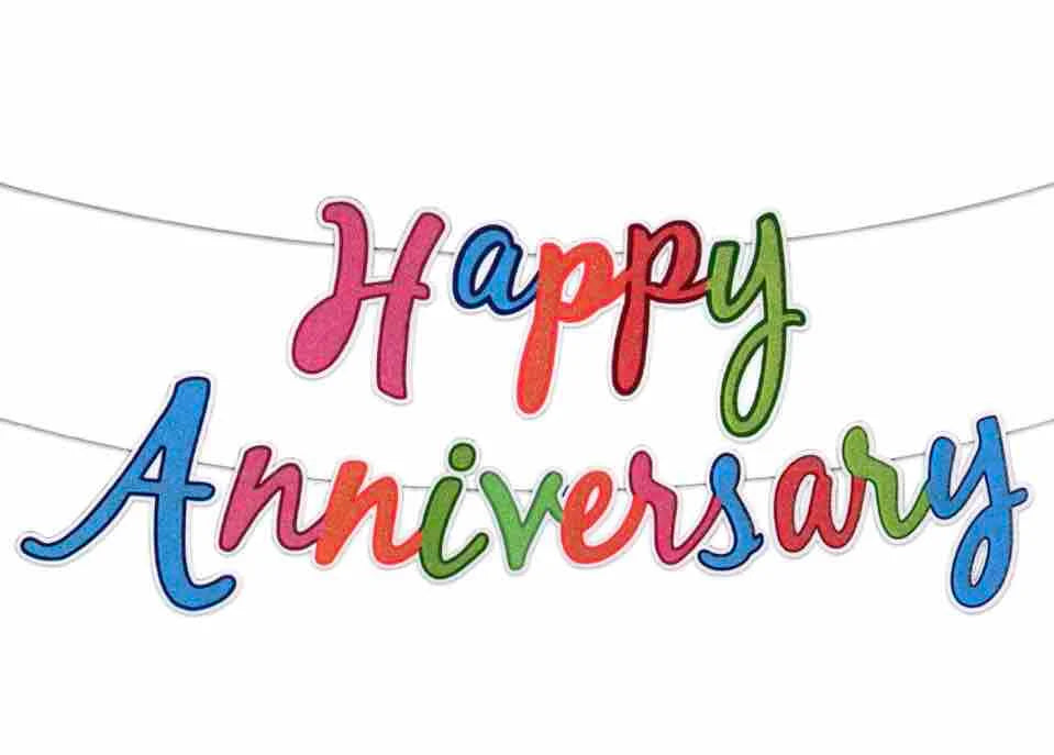 (6 pcs) Happy Anniversary Glitter Multi Banner - 8040