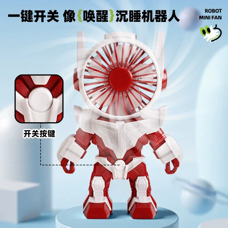 779-261 Handheld small fan, USB powered, robot small fan, the best gift for children {Random Color}