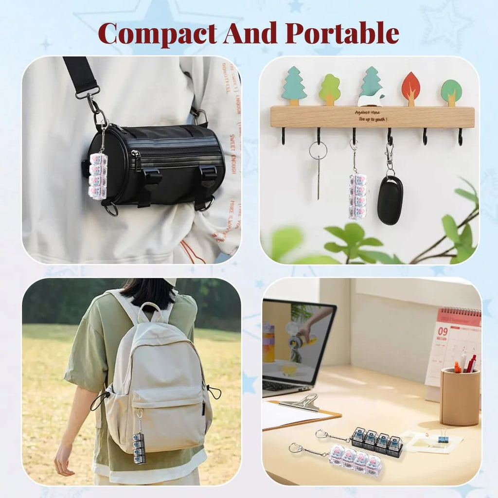 4-Key Keyboard Clicks Toy Keycap Tester with LED Lights Keyboard Clicks for Stress Relief and Focusing