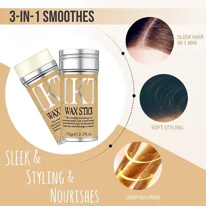 Hair Wax Stick Edge Control Slick Hair Pomade Stick Non-greasy Styling Wax Hair Wax (75 g)