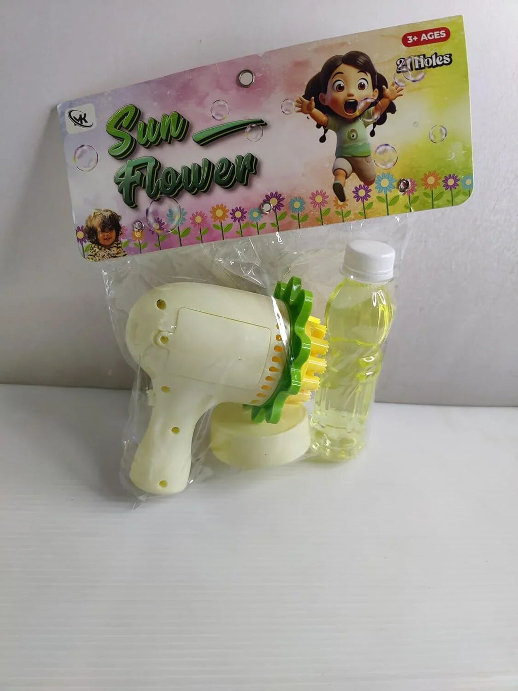 Sunflower Bubble Gun Fun Blaster for Kids | 21 Holes Battery Operated Bubble Gun