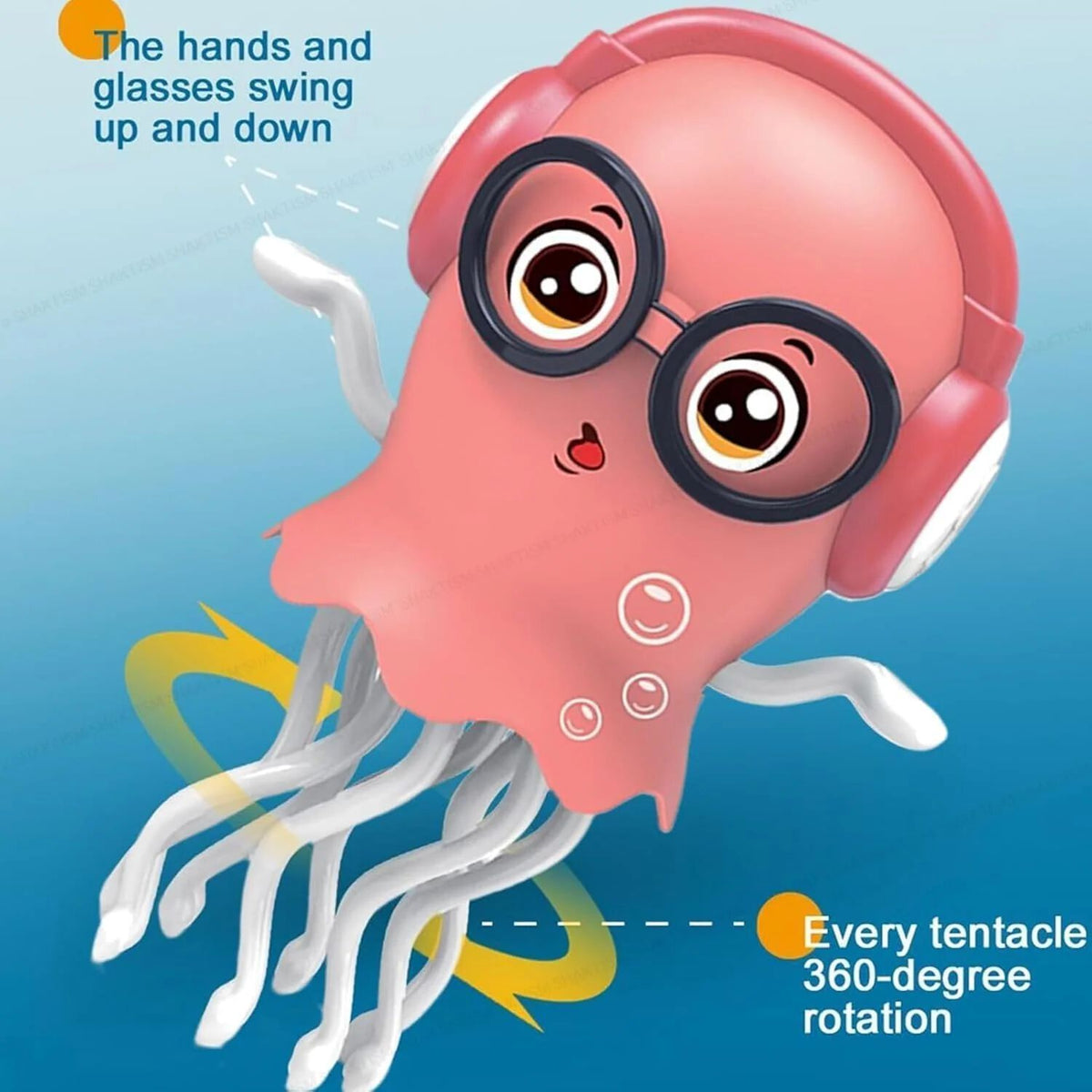 Dancing Jellyfish Toy with Light Up Musical Features and 360 Degree Rotating Tentacles