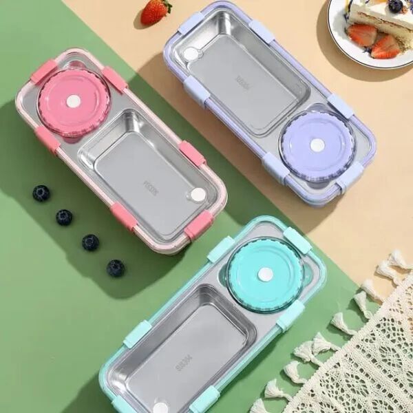 Lunch Box Kids Stainless Steel Lunch Box with 2 Compartment