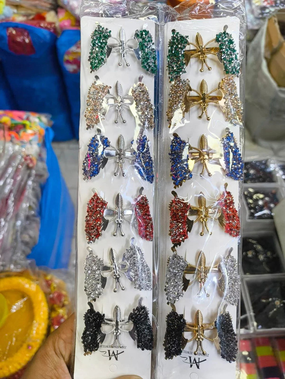 Butterfly Hair Clips with Rhinestone  {12 Pcs}