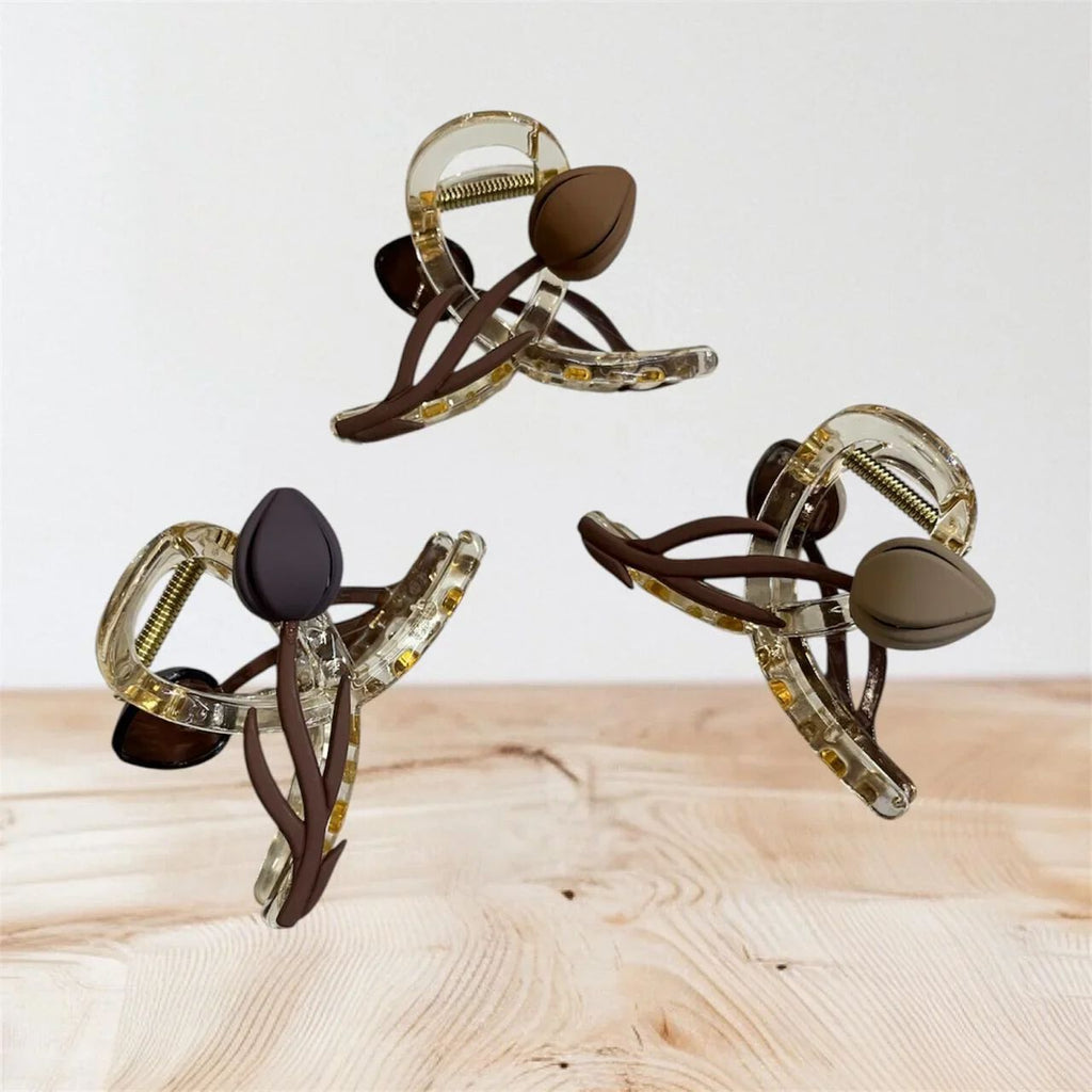 {pack of 10 }Tulip Shape Matte Finish Hair Claw Clips