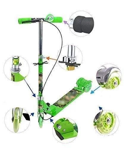 Kids 3 Wheel Foldable Scooter Cycle with Height Adjustment & Led Light on Wheel