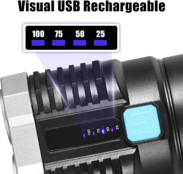 Multifunctional Strong 4 LED Torch Light, Portable Rechargeable