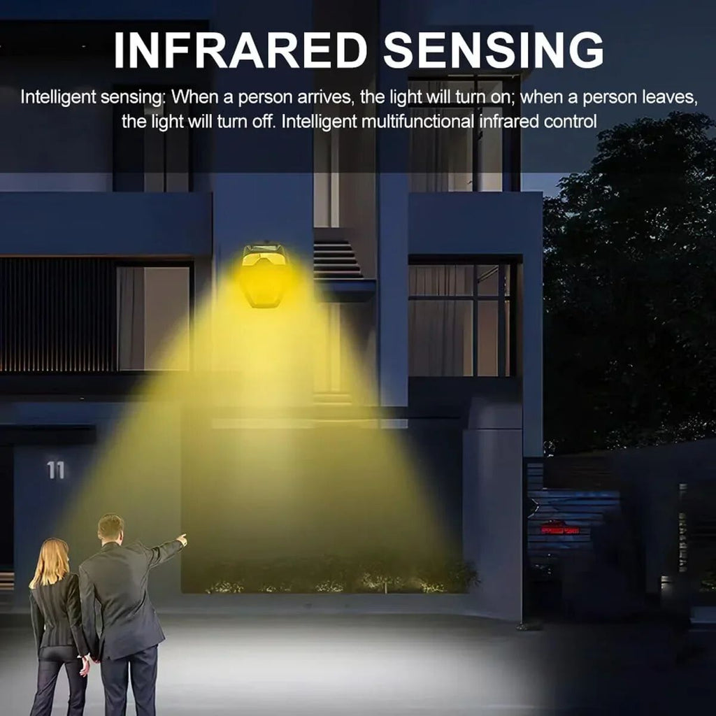 Solar Induction Wall Lights, Solar Induction Wall Lights, Motion Sensor Warning Light, 5 Modes Security Light with Mount