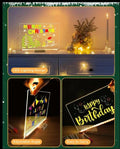 LED Note Board with Colors, Light Up Acrylic Message Board, with 7 Pens Size=15*15 Cm