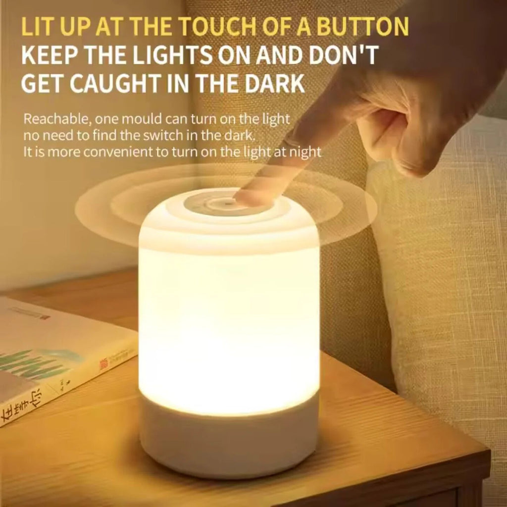 Oval Shaped LED Table Lamp – USB Rechargeable Touch Night Light with 3 Modes