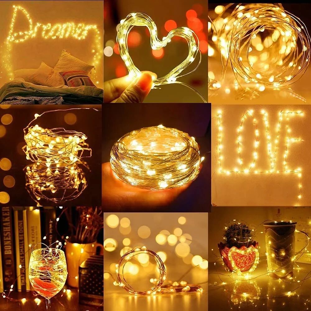 2 Meter LED light Fairy Lights AAA-Battery Operated Golden color