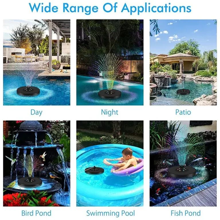 LED Solar Bird Bath Fountain with 6 Nozzles - GY-8037