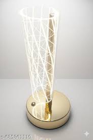 Frosted Glitter Crystal TableLamp, Metallic Gold, Touch Control, 3 in 1 LED Light Color Change