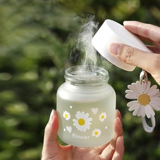 Daisy Cup Aesthetic Water Bottle with Flower Lid, Cute Reusable & Leakproof Tumbler for Daily Use 350 Ml