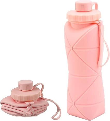 Silicone Water Bottle for kids, Leak-proof Bottle Cap with Safety Rope BPA Free Foldable Water Bottle