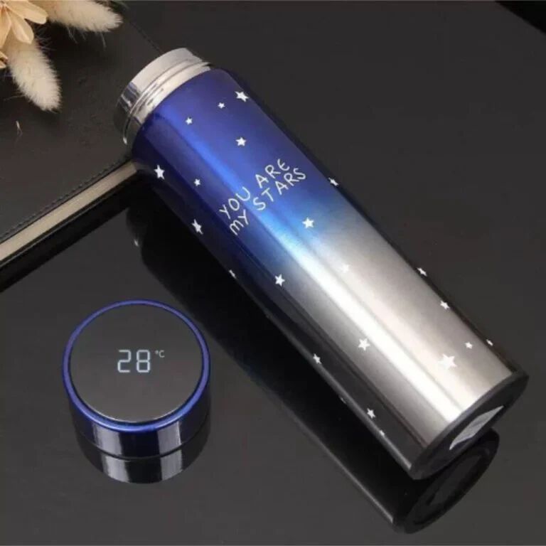 Star Stainless Steel Temperature Display Smart Water Bottle Vacuum Flasks Thermos 500ml