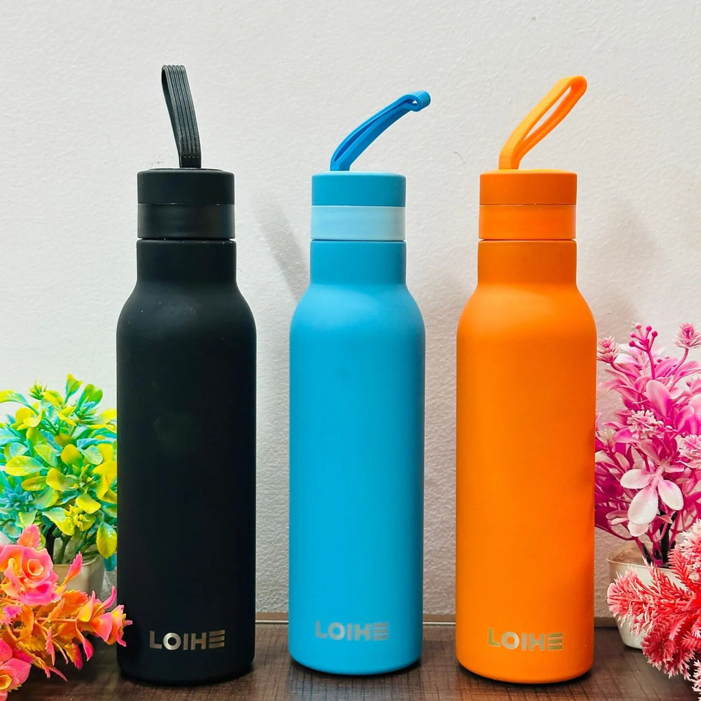 Rubber Coated Stainless Steel Insulate Hot & Cold Water Bottle {800 ML}