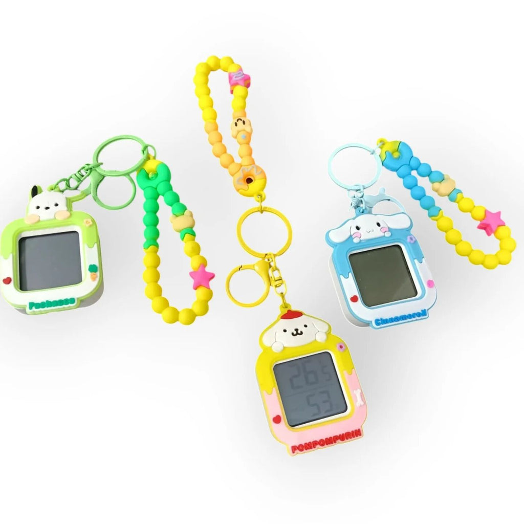 Cartoon Character Digital Temperature Keychain for kids random