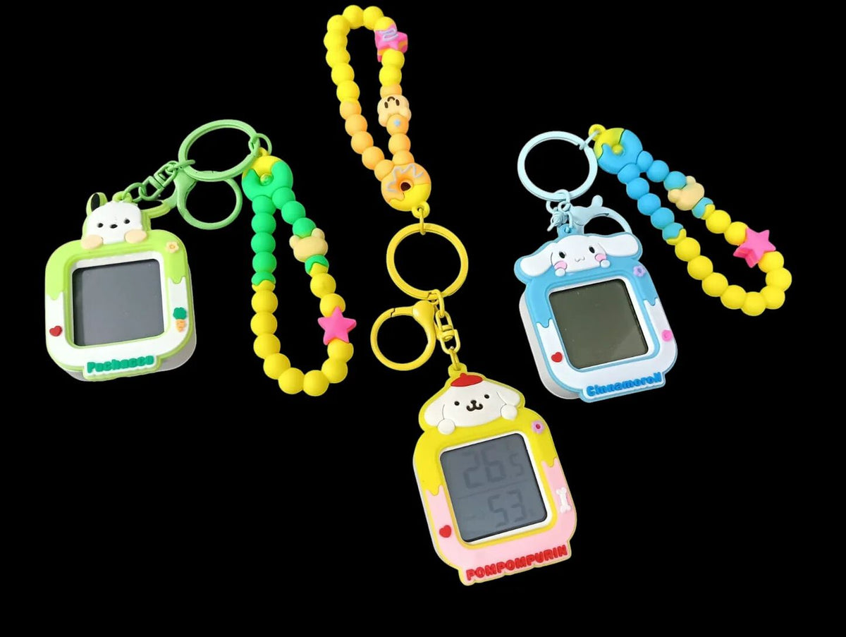 Cartoon Character Digital Temperature Keychain for kids random
