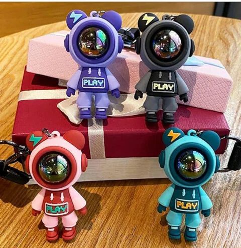 Astronaut Space 3D Silicone Rubber Keychain with amazing belt or ribbon
