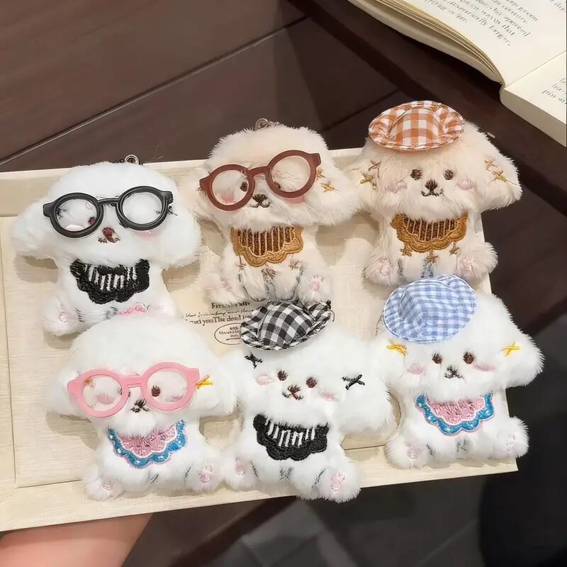 Plush Dog Keychain, Cute Keychain for Bag Charms for Handbags and Car Key Ring