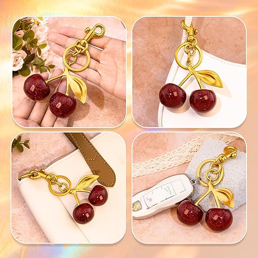 Cherry Bag Charm purse charms Keychain- car cherry