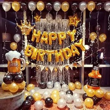 Foil Balloons Combo of Happy Birthday redam Decoration Kit