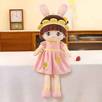 Baby Girl Fluffy Rag Doll Cute Princess Doll Soft Stuffed Plush Toy