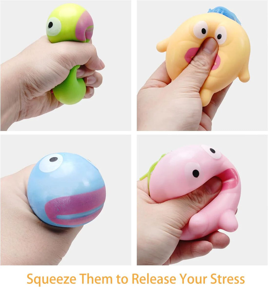 { 3 Pcs } Stretchy Squishy Monster Stress Relief Ball Pulling Hair Squeezable Funny Squish Toy for Kids