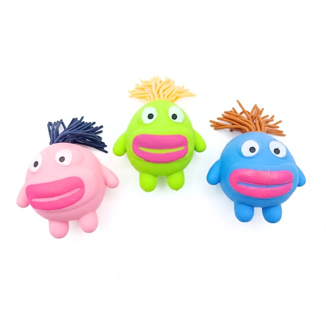 { 3 Pcs } Stretchy Squishy Monster Stress Relief Ball Pulling Hair Squeezable Funny Squish Toy for Kids