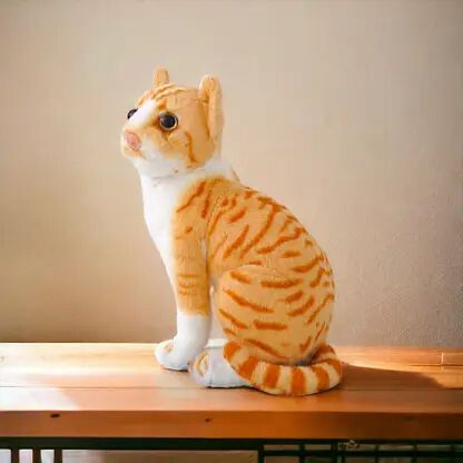 Soft Stuffed Plush Tabby Cat Animal Toy for Kids
