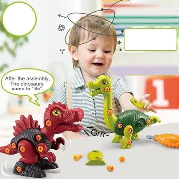 Dinosaurs with Screwdrivers, Dino Kids Building Learning Toy for Kids