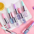 (24 Pcs) Lipstick Shape Ink Blue Pen With Glitter
