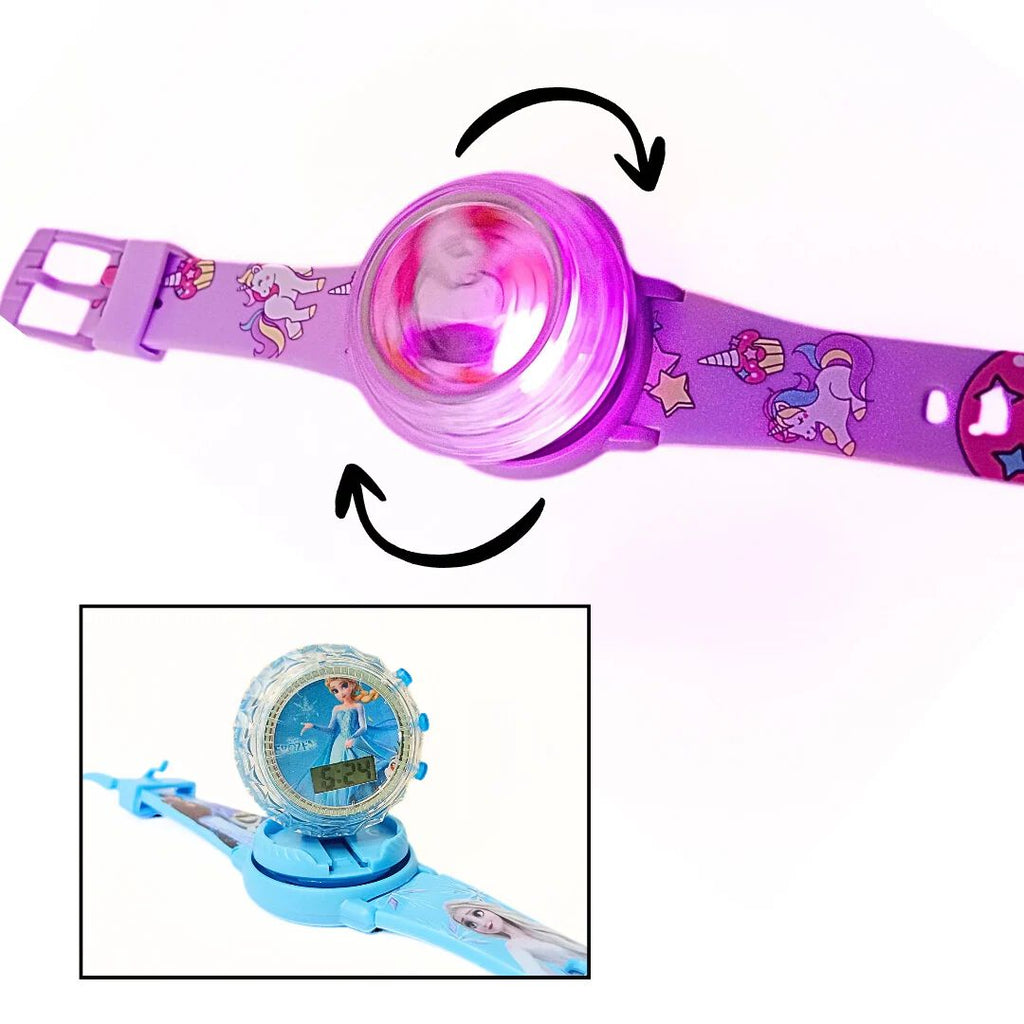 Digital Spinner gyrodial Glowing Watch Rotating Cap Music Watches for Kids