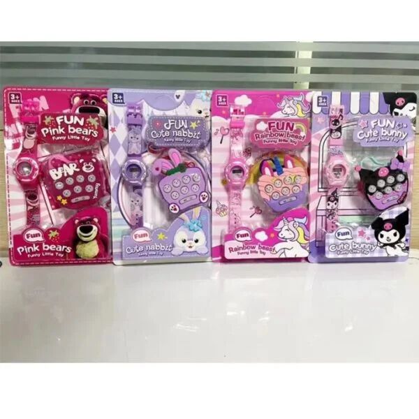 cartoon electronic watch, children’s pocket mini whack-a-mole game machine