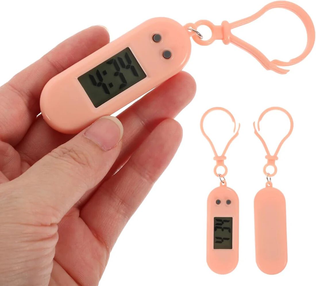 Digital Watch Keychain for Students - Mini Portable Backpack Clock with Lanyard