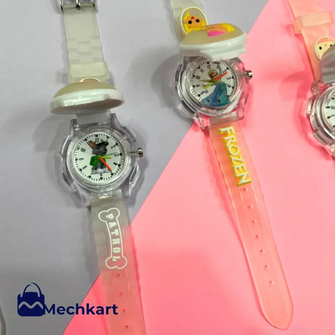 Cute Cartoon Character With Radium Strap Watch