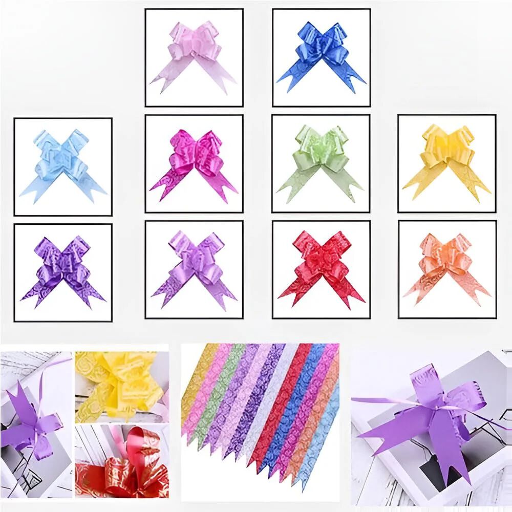 Gift Wrapping Ribbon, Plastic Pull Flower for Decoration
